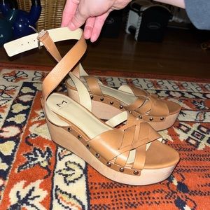 Marc Fisher - Real wood and leather wedge sandal